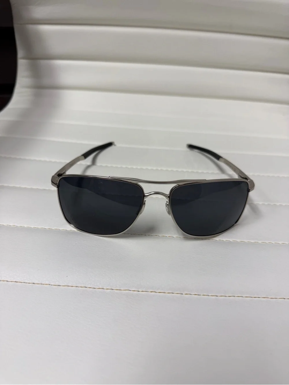 Oakley Gauge 8 OO4124 Chrome Frame Galaxy Chrome Polarized Sunglasses/*